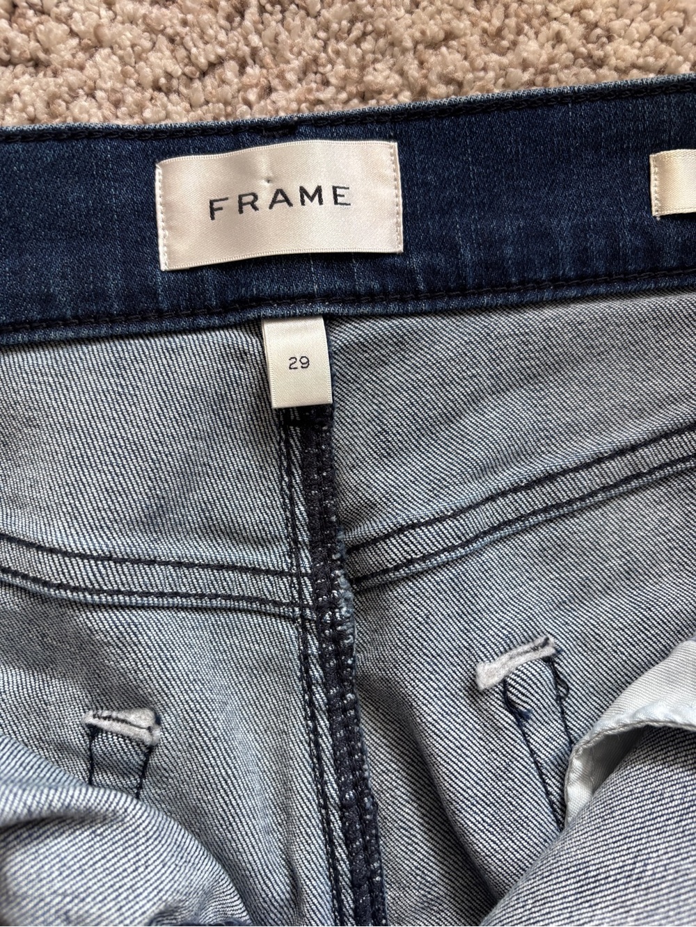 FRAME Le Slim Palazzo-Trick Wide Leg High Rise Designer Dark Wash Jeans Size 29 - Picture 6 of 14